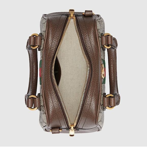 Gucci Ophidia GG Mini Top Handle Bag Dome Shape Crossbody Brown Gold New Rare - Picture 9 of 16